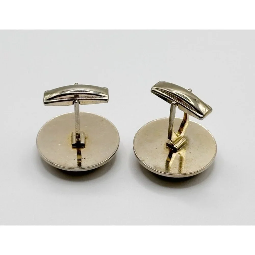 Metal‎ Bronze Cameo Centurion Roman Brown Wood Cufflinks Cuff Links